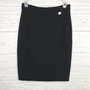 Escada Black Wool Blend Pencil Skirt